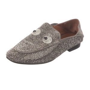 Embellished Google-Eyes Sparkle Collapsible Heel Loafers